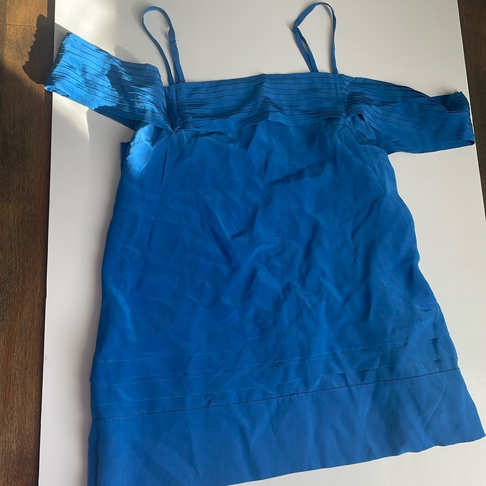 Straps and off shoulder silk top from BCBG size xs